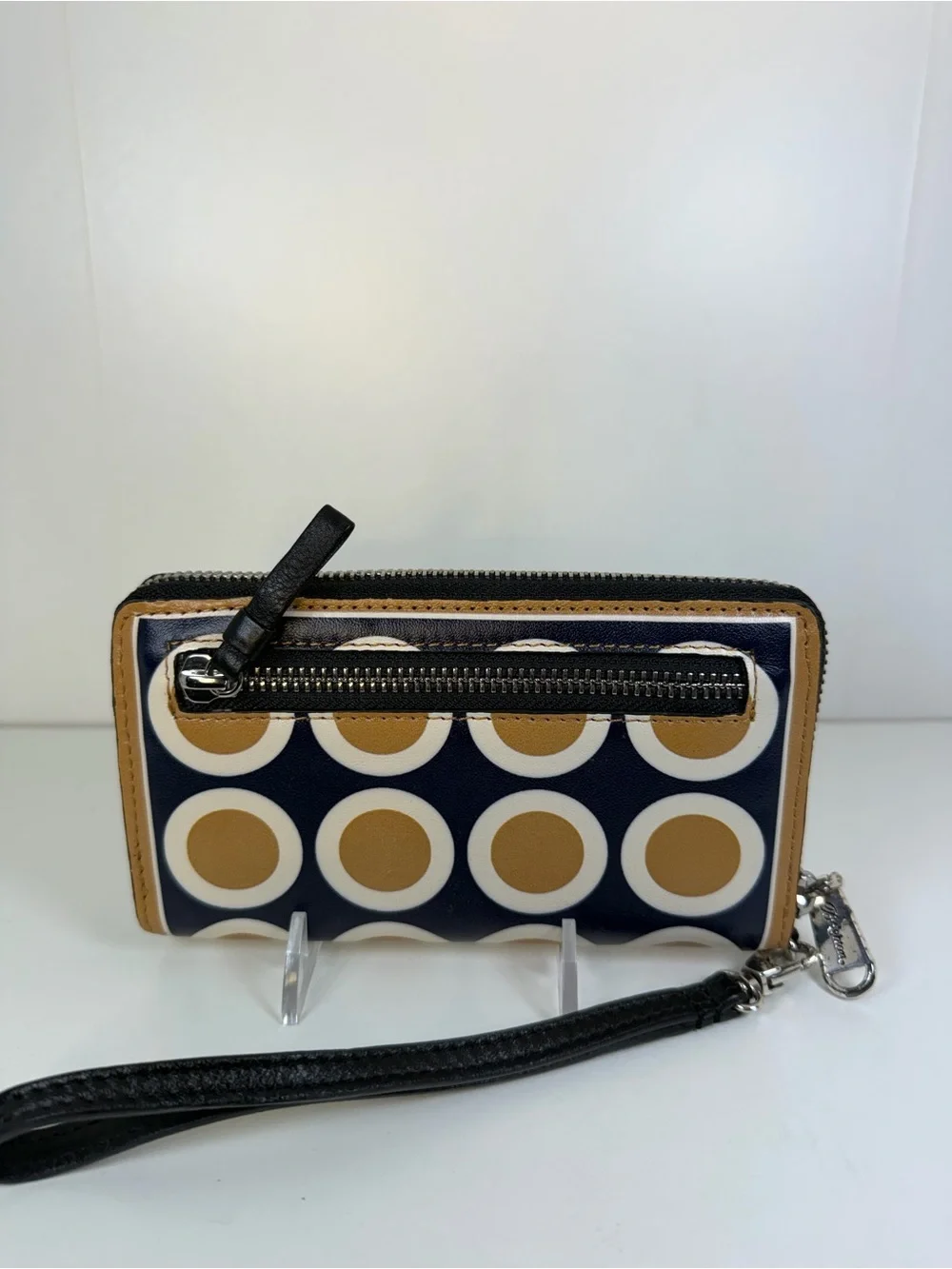 Brighton Vera Neumann wristlet wallet Gold, navey and off white